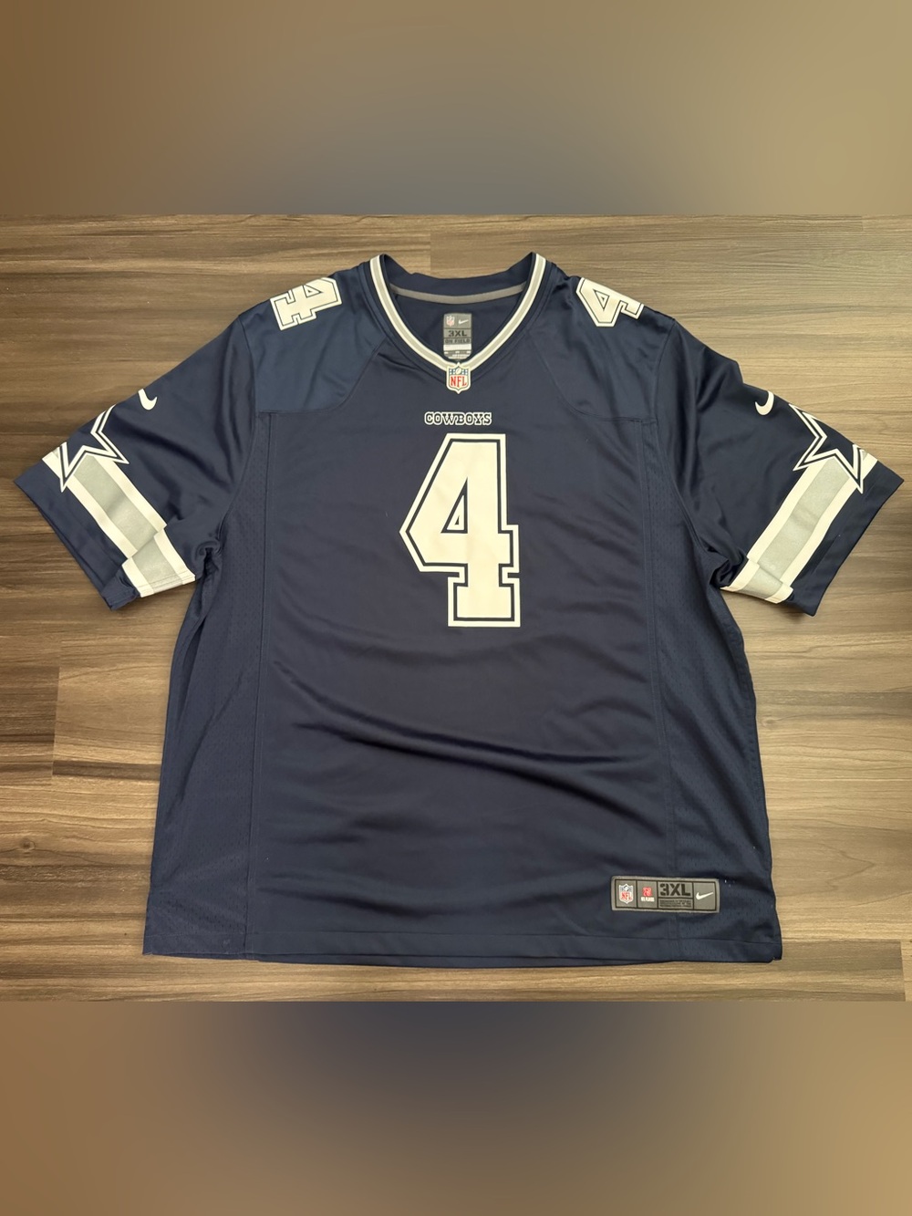 Nike Dallas Cowboys Dak Prescott #4 NFL On Field Game Home Jersey Men’s 3XL